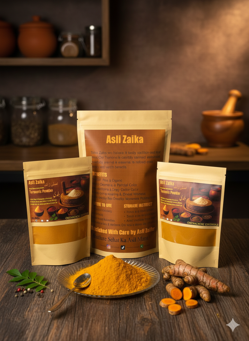 Asli Zaika Organic Turmeric Powder (Haldi) – Pure & Chemical-Free