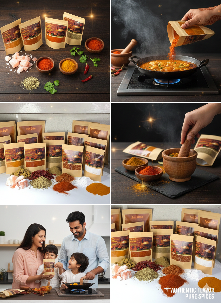 Pack of 5 Premium Masalas (250g Each) – Fresh Lahori Taste | Asli Zaika