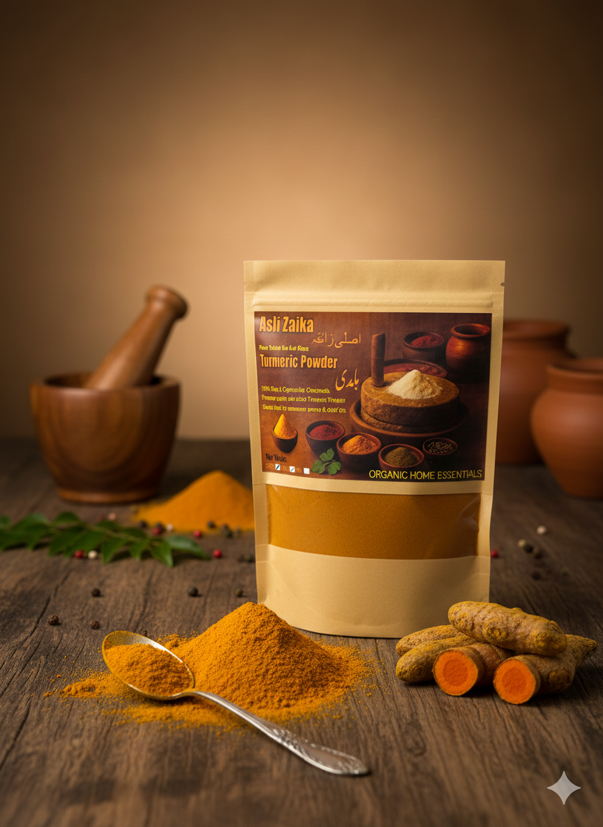 Asli Zaika Organic Turmeric Powder (Haldi) – Pure & Chemical-Free
