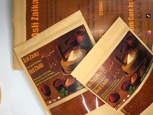 Asli Zaika Organic Red Chilli Powder |lal Mirch| –| Pure & Chemical-Free|